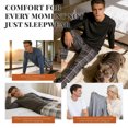 thumbnail image 5 of Vulcanodon Mens Pajama Sets, Soft Lounge Pajama for Men Long Sleeve Cozy Sleepwear with Pockets（DARK GREY MEL./GREY WHITE PLAID, S）, 5 of 6