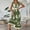 Green, variant on ZEHJUHAN Women's Flowy Floral Print Maxi Dress with V-Neck Short Sleeves & Smocked Waist for Casual Wear Green，S