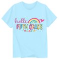 thumbnail image 3 of Girls School Uniform Short Sleeve Graphic Tees Back to School Letter Print Crewneck Casual Fashion Comfortable T-Shirts for Girls Size 3-4Y, 3 of 3