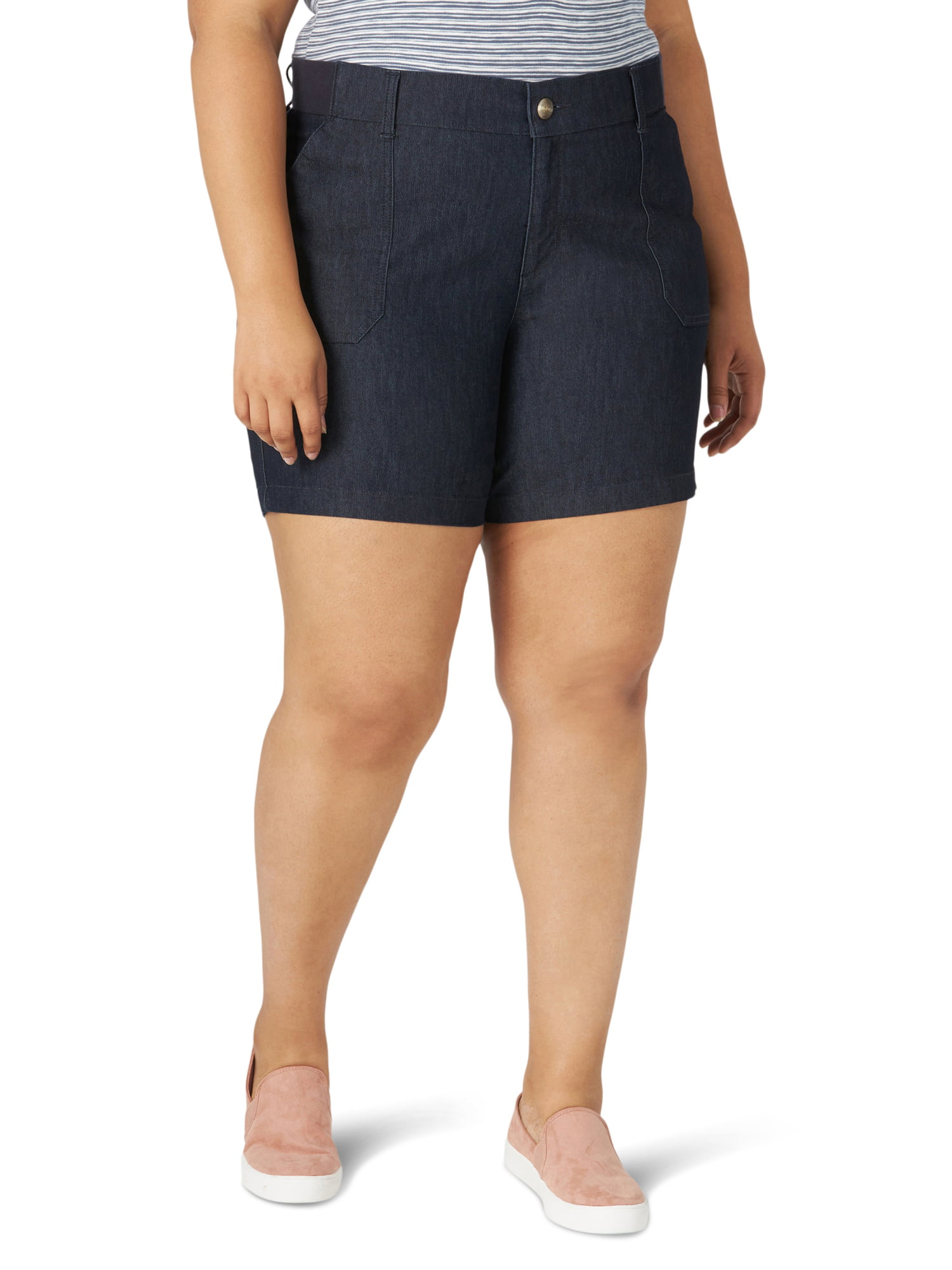 LEE Womens Plus Size Relaxed Fit Kaylin Knit Waist Short
