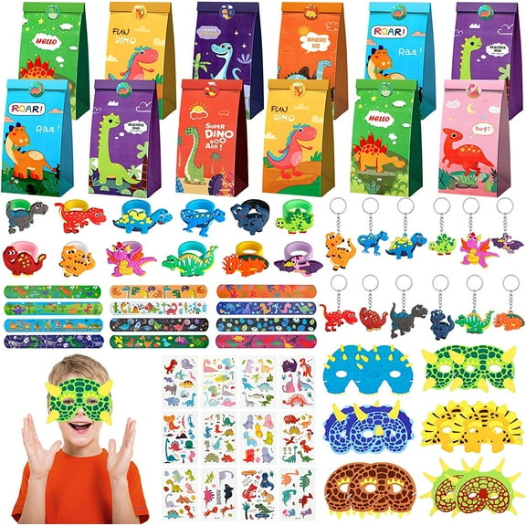 70 Pcs Dinosaur Party Favors for Kids 3-6, Birthday Party Supplies Carnival Prizes Goodie Bags for Kids