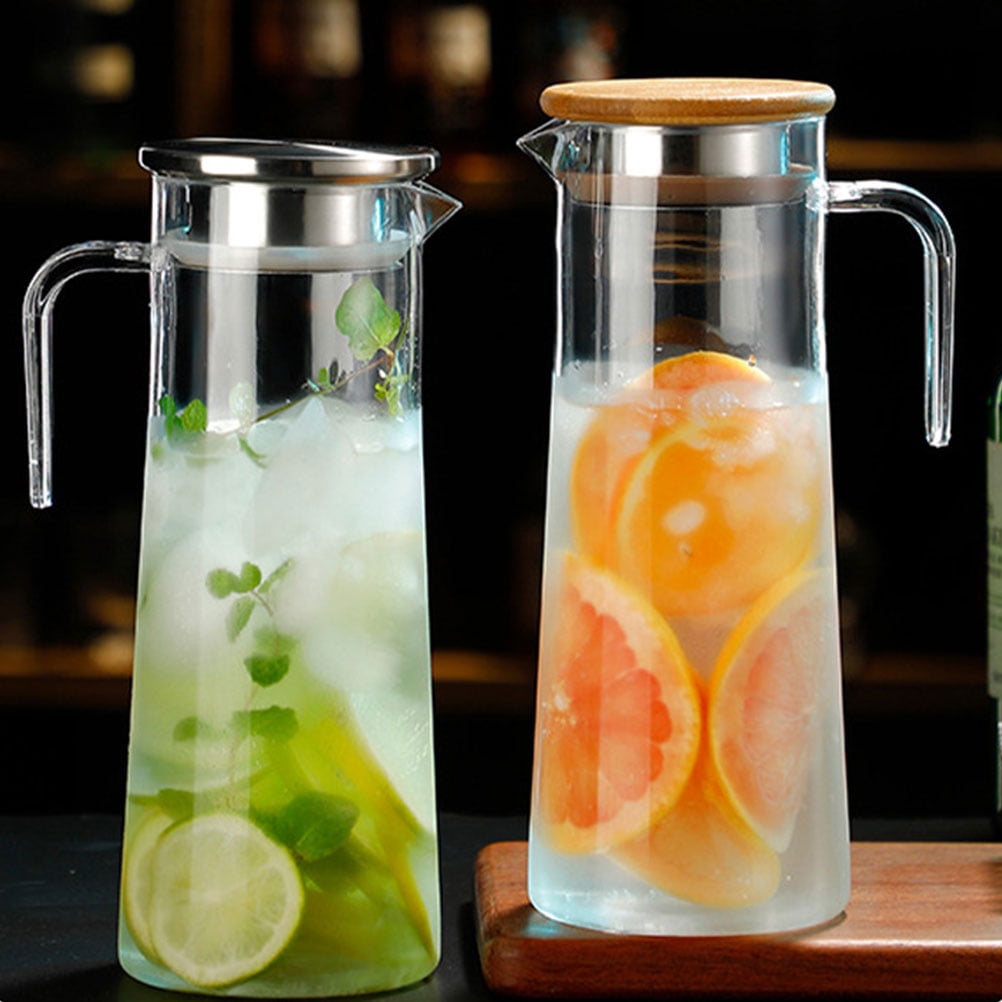 Cold Water Bottle Acrylic Pitcher with Lid and Handle Glass Milk Jug Teapot