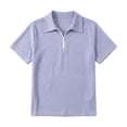 thumbnail image 5 of Polo Shirts for Women with Zip Collared Short Sleeve Waffle Solid Casual Womens Summer Tops Dress Shirts, 5 of 5