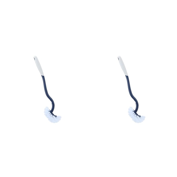 Bewildely Cepillo de baño Herramienta de limpieza profunda de polvo Depurador flexible con cepillos de mango largo Accesorio de lavabo Lavabo de Azul 2piezas