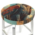thumbnail image 3 of Hirioo Western Desert Cactus Bald Eagle for Round Bar Stool Seat Covers Washable Stool Cushion Slipcover Elastic Bar Chair Covers for 12-14 Inch Chair-13 inch, 3 of 7