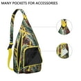 thumbnail image 3 of Hawaiian Print Sling Backpack - Colorful Monstera & Palm Leaf Design Crossbody Bag, Fashionable Multi-Functional Pack, 3 of 4