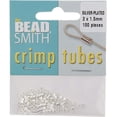 thumbnail image 3 of The Beadsmith Tube Crimp Beads, 2 x 1.5mm, 100 Pieces, Silver Color, Uniform Cylindrical Shape, No Sharp Edges, Designed to Secure The Ends of Jewelry Stringing Wires and Cables, 3 of 7