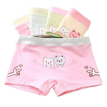 Little Girls Cotton Underwear Toddler Soft Boy Shorts Kids Boxer Briefs  Panties(Pack of 5), Bear, 2T - 4T 