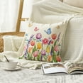 thumbnail image 2 of Sm:)e Tulips Butterflies Floral Spring Throw Pillow Covers Set of 2,18x18 Inch, 2 of 6