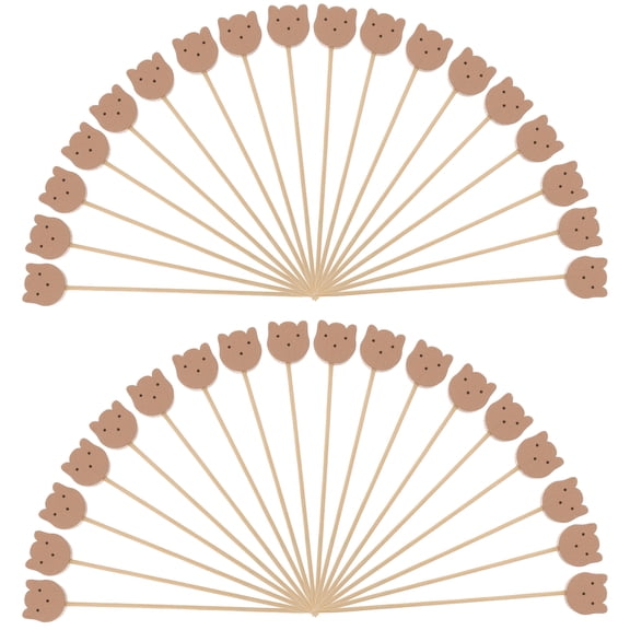 100pcs Khaki Bamboo Cocktail Picks for Party Decorations and Fruit Skewers 10 inch