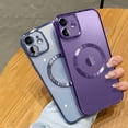 thumbnail image 4 of Compatible with iPhone 11 Magnetic Clear Case,Luxury Plating Bling Transparent Shockproof MagSafe Case with Full Camera Lens Protector for iPhone 11 Women Girl Men-Elegant Purple, 4 of 6