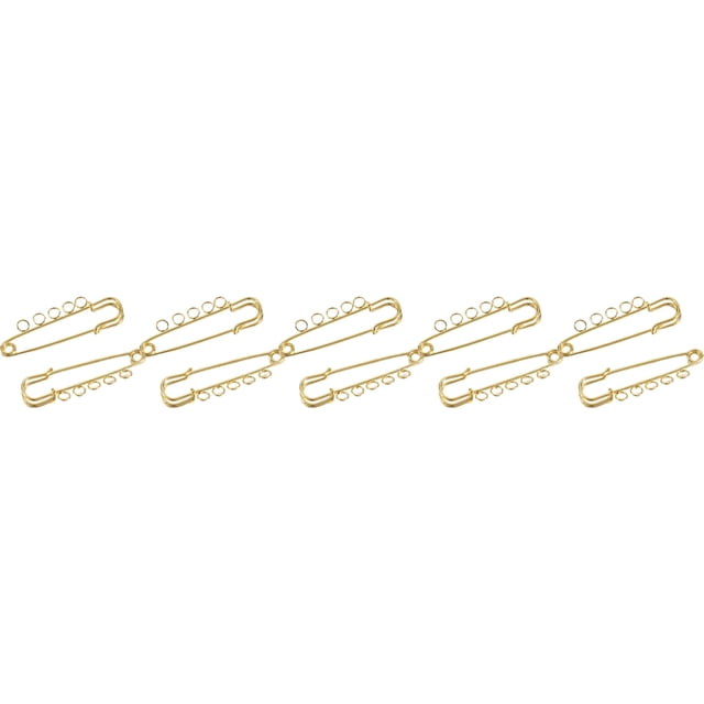 Guardurnaity 10 Uds Pin anillo colgante múltiple plata Fibula accesorio de joyería herramienta broche plateado agujeros hallazgos ropa abrigo pequeña Accesorios de disfraces Dorado Guardurnaity AP014444-03