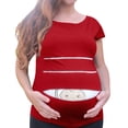 thumbnail image 1 of Heliisoer Maternity Cute Baby Pattern Print Short Pregnant Tops, 1 of 8