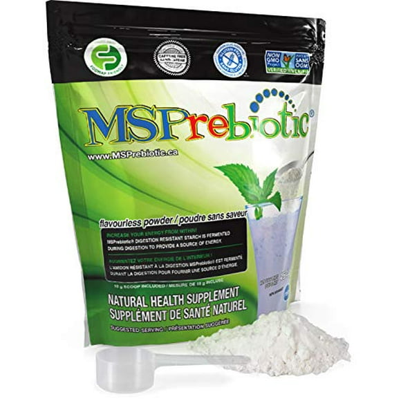 Prebiotic Powder Fiber Supplement: UNFLAVORED Digestive Gut Health Prebiotics by MSPrebiotic. Best Natural Superfood Health Supplements Feed Probiotics for Women, Men. Pre Workout Energy Source