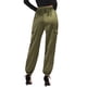 thumbnail image 3 of Pantalones cargo de satén para mujer Inspire Chic, de cintura alta, con cintura elástica, casuales, 3XL, verdes, 3 of 7