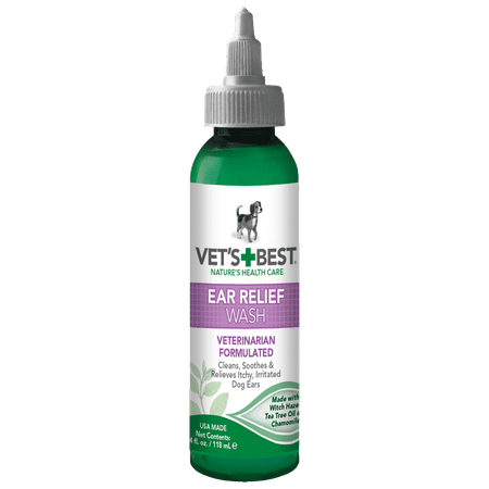 Vet's Best Dog Ear Relief Wash, 4 oz (Best Meds For Dog Ear Infection)