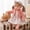 Red, variant on 18 Inch Doll Floral Skirt Clothes Set, Brown Autumn Hoodie Dress Outfit with Bow, Vintage Two-Piece Fashion, Simulation Doll Accessory