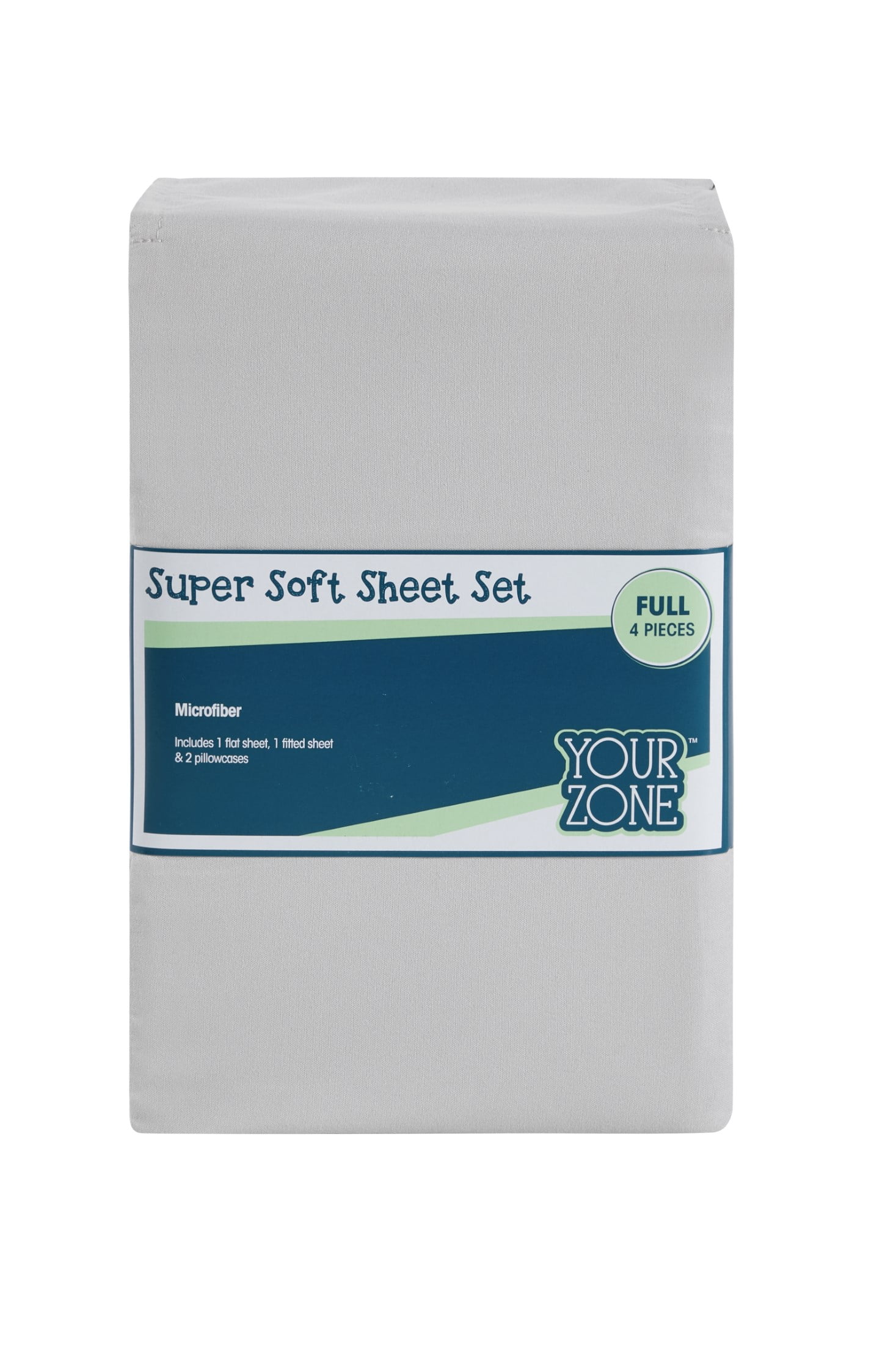 Your Zone Kids Super Soft Microfiber Sheet Set, Gray, Full, 4 Piece
