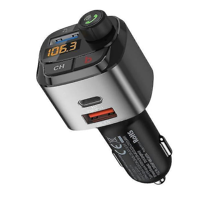 Transmisor FM Bluetooth para coche, adaptador de radio FM inalámbrico Bluetooth 5.0, puerto de carga PD3.0 QC3.0, reproductor de música, transmisor FM, llamadas manos libres