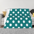 thumbnail image 1 of Fotbe Teal And White Polka Dot Manta de Franela con Estampado, Manta Ultrasuave para Cama, Sofá, Auto, Hipoalergénica y Antibolitas-50"x40", 1 of 6