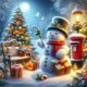 thumbnail image 1 of 5D DIY Navidad Muñeco Nieve Arte Artesanal 40x40cm, 1 of 9