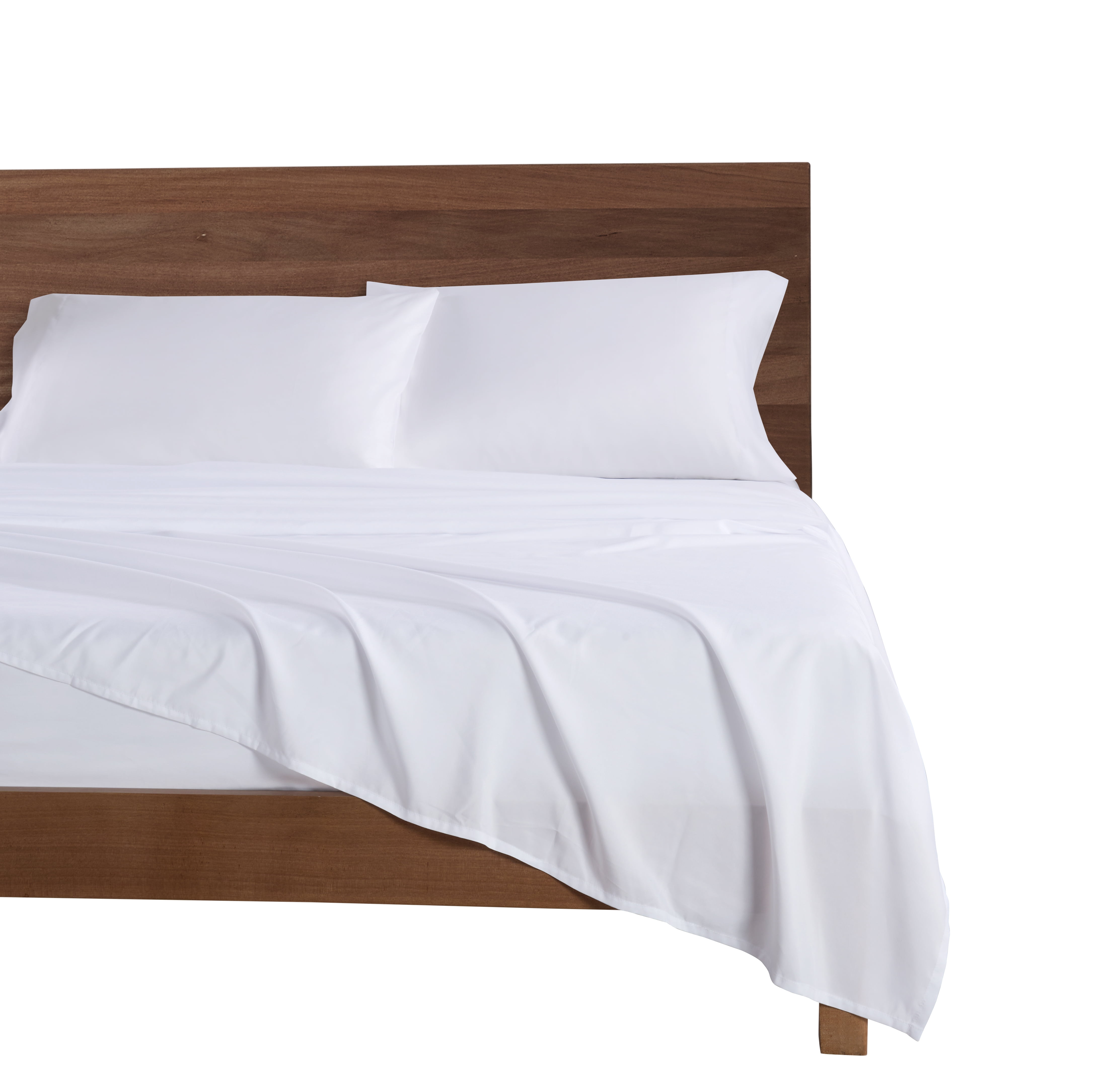 Mainstays Super Soft High Quality Brushed Microfiber Bed Sheet Set, King, Arctic White, 4 Piece