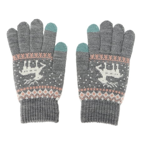 

Full Finger Deer Gloves Knitted Winter Gloves Long Service Life Warm Breathable Delicate For Outdoor Grey