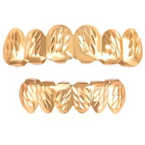18K Ripple Hip Hop Gold Plated Grillz for Men Grills Teeth for women Cool Mouth Grill Funny Finish 6 Top Teeth 6 Bottom Tooth Custom Tooth Cap Set