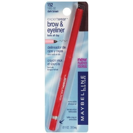 Expert Hood Liner - Maybelline New York Expert Wear Brow and Eyeliner, 152 Dark Brown, 0.01 Ounce,