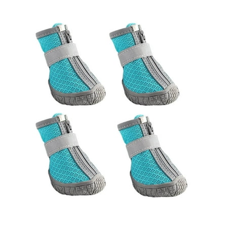 Dog Shoes for Small Dogs  Breathable Dog Boots & Paw Protectors for Hot Pavement Winter Snow Hiking  Anti-Slip Dog Booties for Hardwood Floor Blue Size 1(1.1in)
