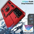 thumbnail image 5 of for Samsung Galaxy S21 FE 5G case,Slide Camera Cover HD Screen Protector  Grade Non-Slip Shockproof Kickstand Protective for Galaxy S21 FE 5G Case (Carmine), 5 of 13