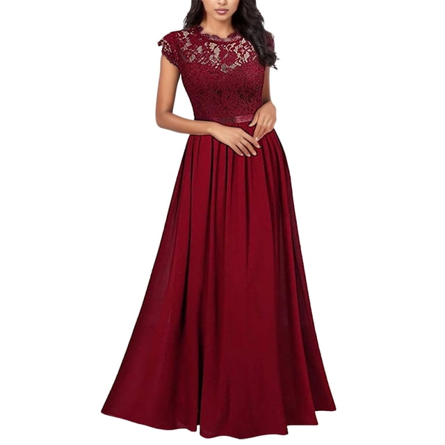 Ketyyh-chn99 Chemises Habillées pour Femmes Robe Maxi Décontractée Robes T-shirt Manches Longues Robe Bohème de Plage Rouge,m