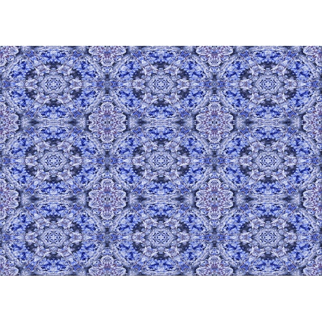 Ahgly Company Machine Washable Indoor Rectangle Transitional Jeans Blue Area Rugs, 8' x 10'