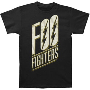 Foo Fighters Men's  Slanted Logo Slim Fit T-shirt (Best Foo Fighters Live Performance)