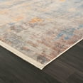 thumbnail image 3 of HomeRoots 482948 9 X 12 ft. Gray Beige Blue & Yellow Abstract Power Loom Distressed Stain Resistant Rectangle Area Rug, 3 of 10