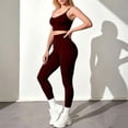 thumbnail image 6 of Xdegoge 3 Piece Sets for Women Long Sleeve Off Shoulder Top ,Sports Bra and High Waisted Tummy Control Leggings Outfits Athletic Yoga Gym Tracksuits, 6 of 7
