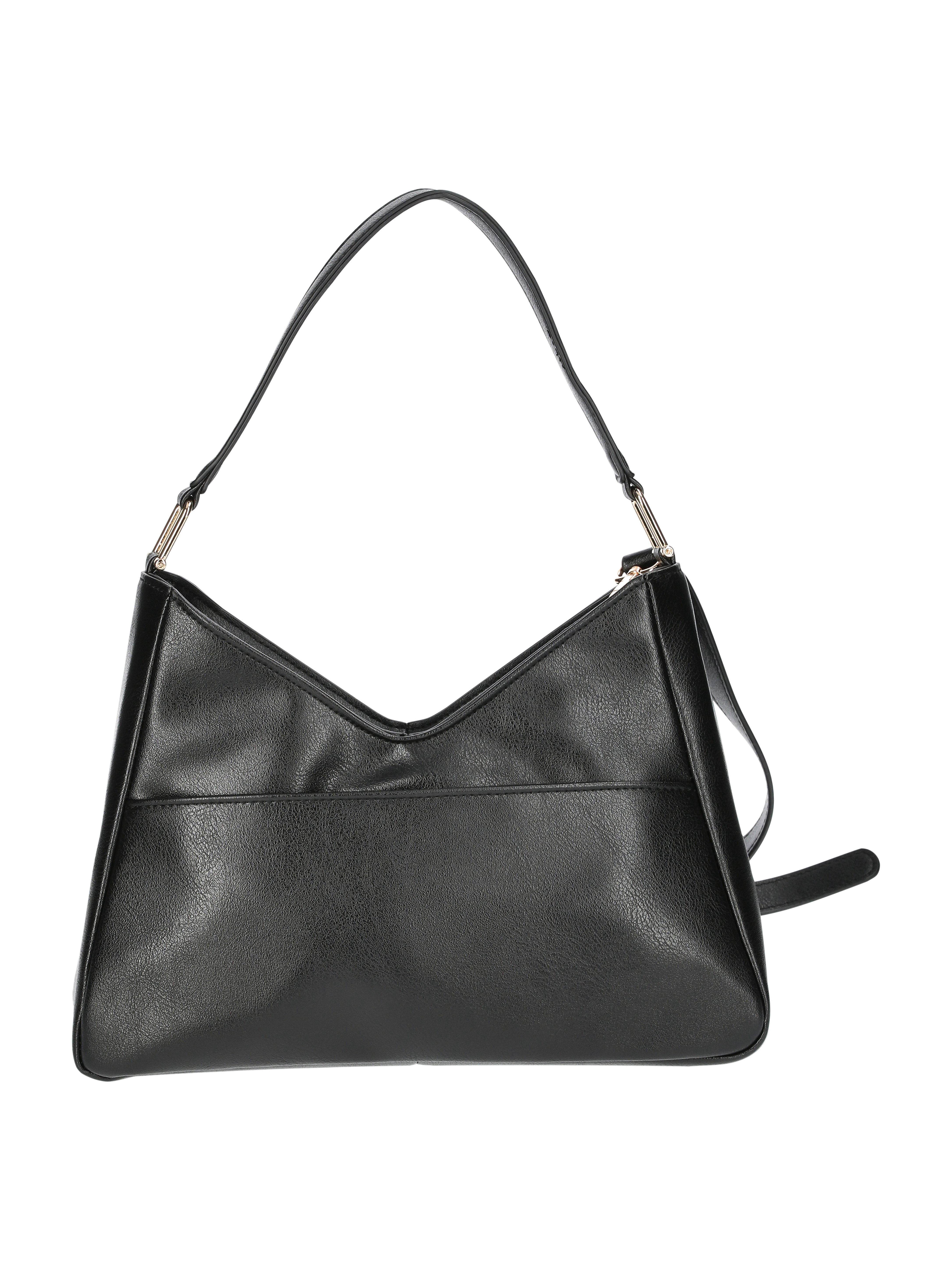 Time and Tru Women's River Soft Faux Suede Shoulder Hobo Bag, Black