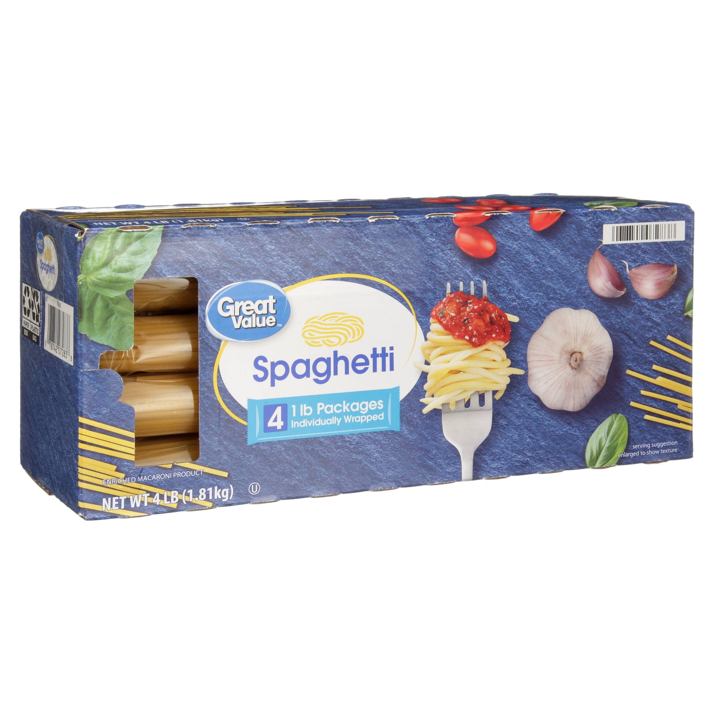 Great Value Spaghetti Pasta 1 Lb 4ct Walmart Com Great Value Spaghetti Pasta 1 Lb 4ct Walmart Com