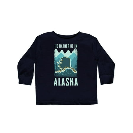 

Inktastic Alaskan Rather Be in Alaska Gift Toddler Boy or Toddler Girl Long Sleeve T-Shirt