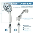 thumbnail image 5 of GPED High Pressure Shower Head, 7-Mode Handheld Shower Head, Anti-Clog Nozzles, Built-in Pause Mode & 2 Power Wash, High Flow Shower Head with Wall/Overhead Brackets &59" Stainless Steel Hose, Silver, 5 of 7