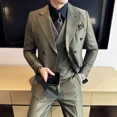 thumbnail image 5 of Traje completo para hombre, chaqueta de moda de alta calidad, conjunto de traje coreano de 2 piezas 2024, ropa de ceremonia ajustada para hombre, tendencias de disfraces, 5 of 5