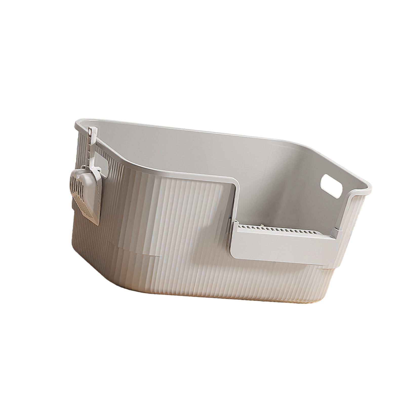 EHJRE Cat Litter Toilet Easy to Clean Portable Anti Splashing Low Entry Cat Toilet Sand Box for Small and Large Cats gray