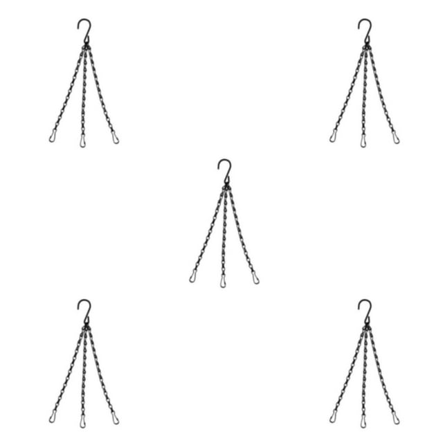 Baohd Ensemble de Chaînes Durables pour Paniers Suspendus en Métal Longueur Ajustable Conteneur Chaîne Noire 50cm 5ensemble