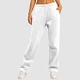 thumbnail image 4 of Sweatpants Women Wide Leg Baggy Running Sweat Pants Lounge Pants Cozy Soft Breathable Athletic Joggers with Pockets White XL, 4 of 5