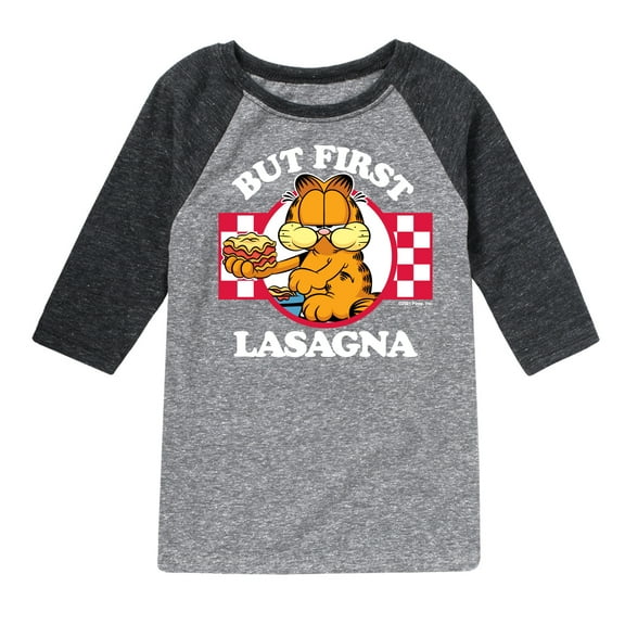 Garfield - But First, Lasagna - Toddler And Youth Raglan Graphic T-Shirt