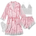 thumbnail image 5 of Conjunto de verano para mujer con camisola de satén con encaje y camisón a juego, 5 of 5
