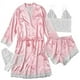 thumbnail image 5 of Conjunto de verano para mujer con camisola de satén con encaje y camisón a juego, 5 of 5