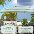 thumbnail image 4 of Ainfox 15ft Large Patio Umbrella, 3-Tiers Outdoor Double-Sided Rectangle Market Heavy Duty Umbrellas, Light Green, 4 of 11