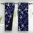 thumbnail image 2 of Lfeey Starfish Curtains, Insulated Grommet Curtains 42x84 inches for Bedroom Darkening Blackout Curtains, Navy Blue, 2 Piece, 2 of 6