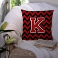 thumbnail image 3 of Carolines Treasures CJ1047-KPW1414 Letter K Chevron Black & Red Fabric Decorative Pillow, 3 of 4